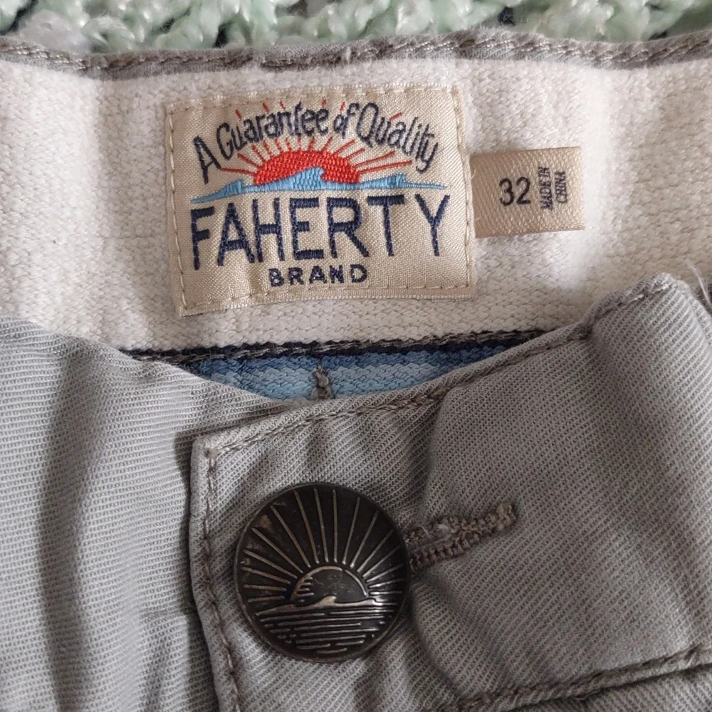 Faherty Shorts Mens Size 32 Organic Cotton Tencel Blend Island Life